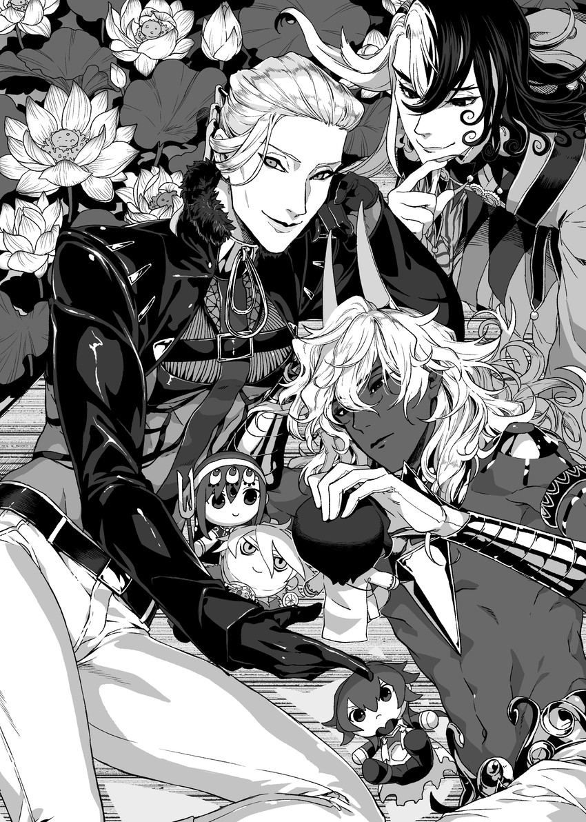 ashiya douman, karna, arjuna, arjuna alter, ashwatthama, and 3 more (fate and 1 more) drawn by moru_moru_moru