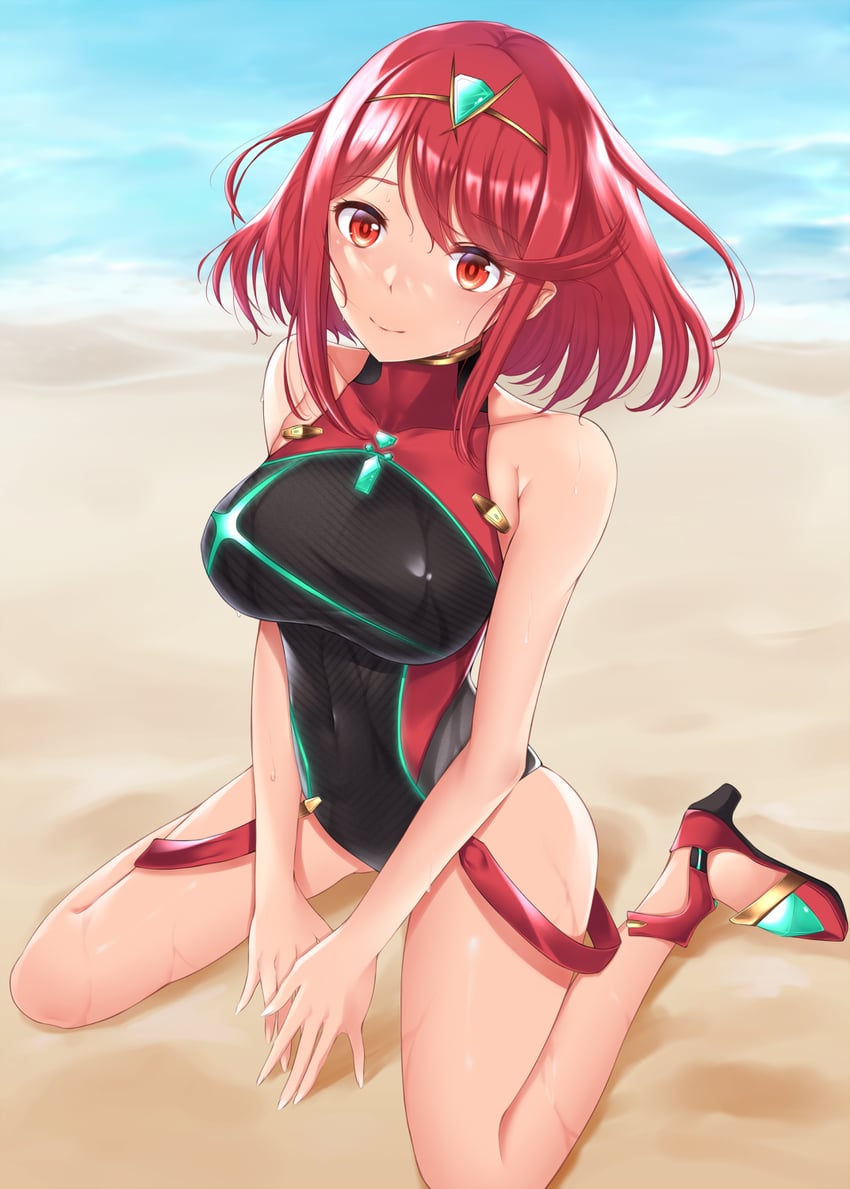 pyra (xenoblade chronicles and 2 more) drawn by take_(s-wab)