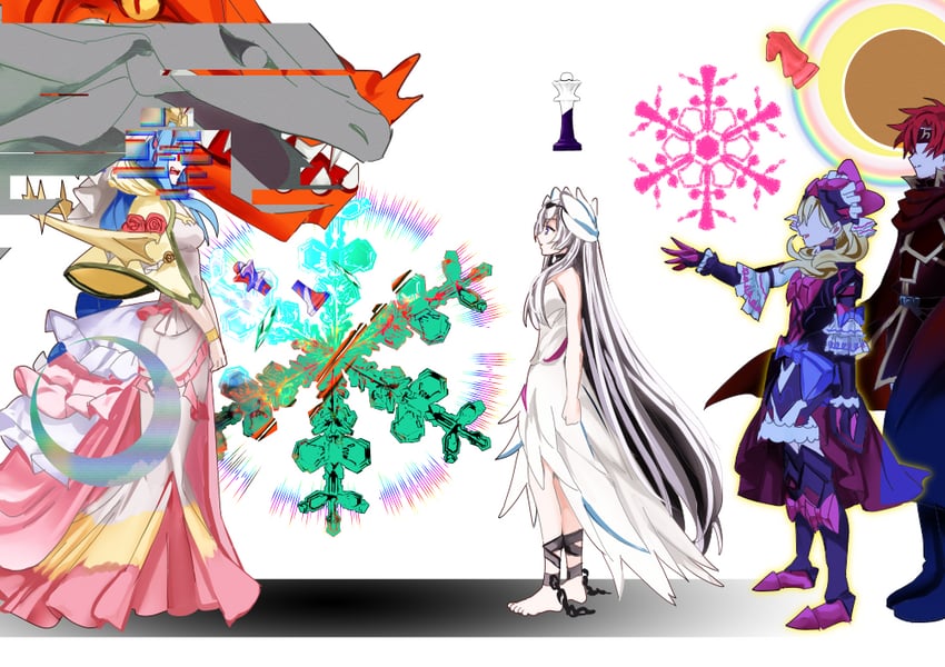 veyle, lumera, marni, and roy (fire emblem and 2 more) drawn by shoochiku_bai