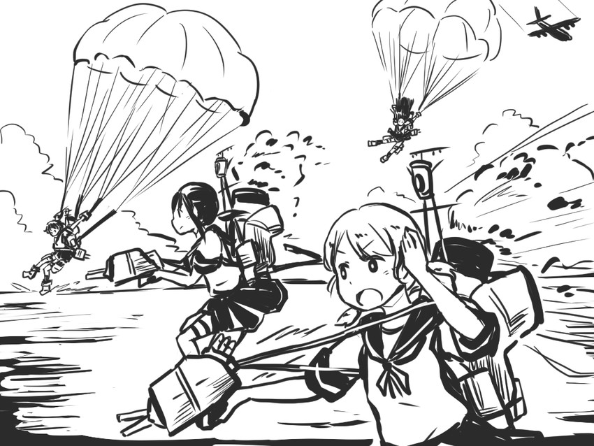 fubuki, hatsuyuki, miyuki, and shirayuki (kantai collection) drawn by chii-kun_(seedyoulater)