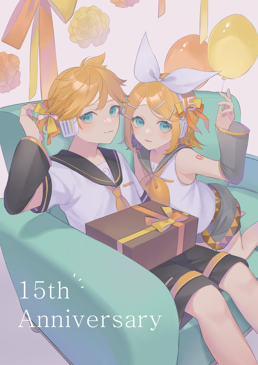 kagamine rin and kagamine len (vocaloid) drawn by suiri_(suiri_02)