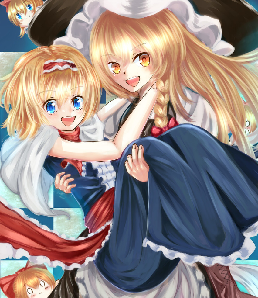 kirisame marisa, alice margatroid, and shanghai doll (touhou) drawn by ya-ya