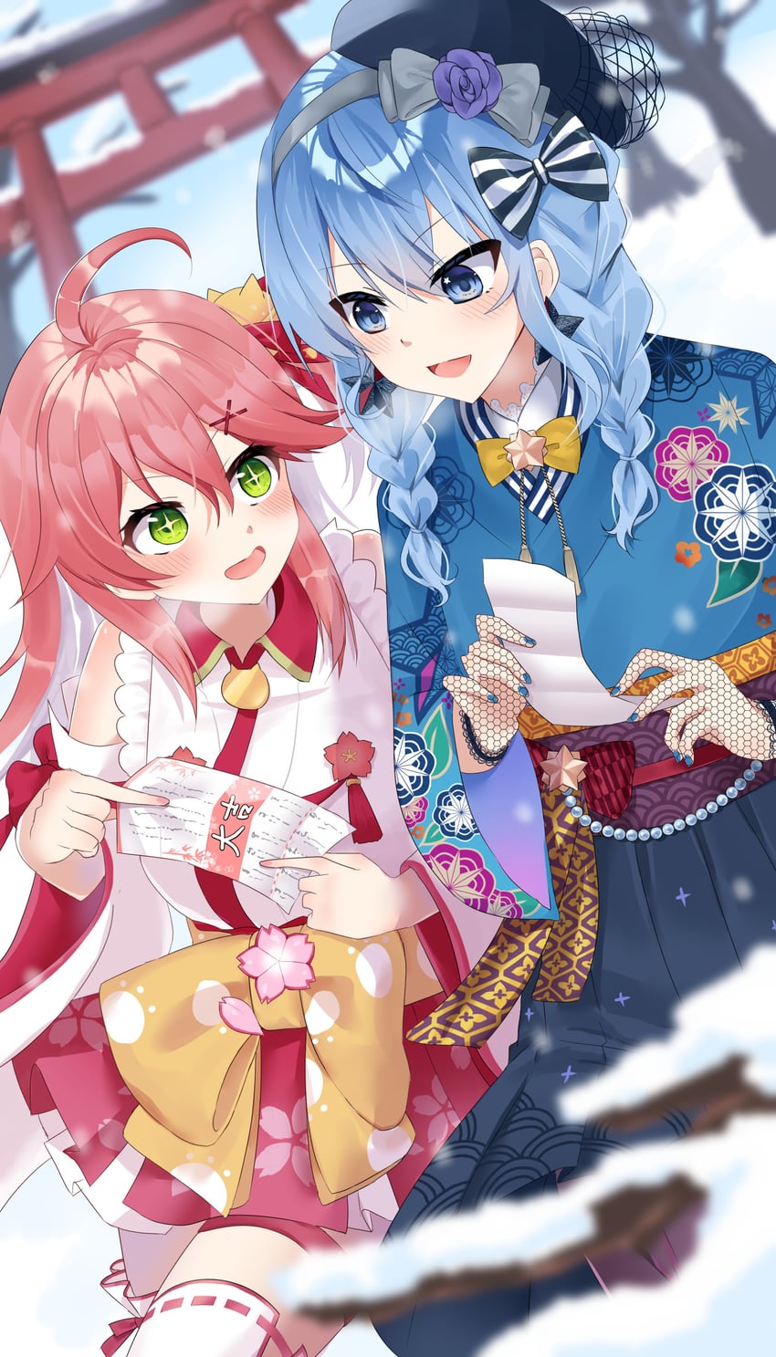 hoshimachi suisei and sakura miko (hololive) drawn by lewd_shigre
