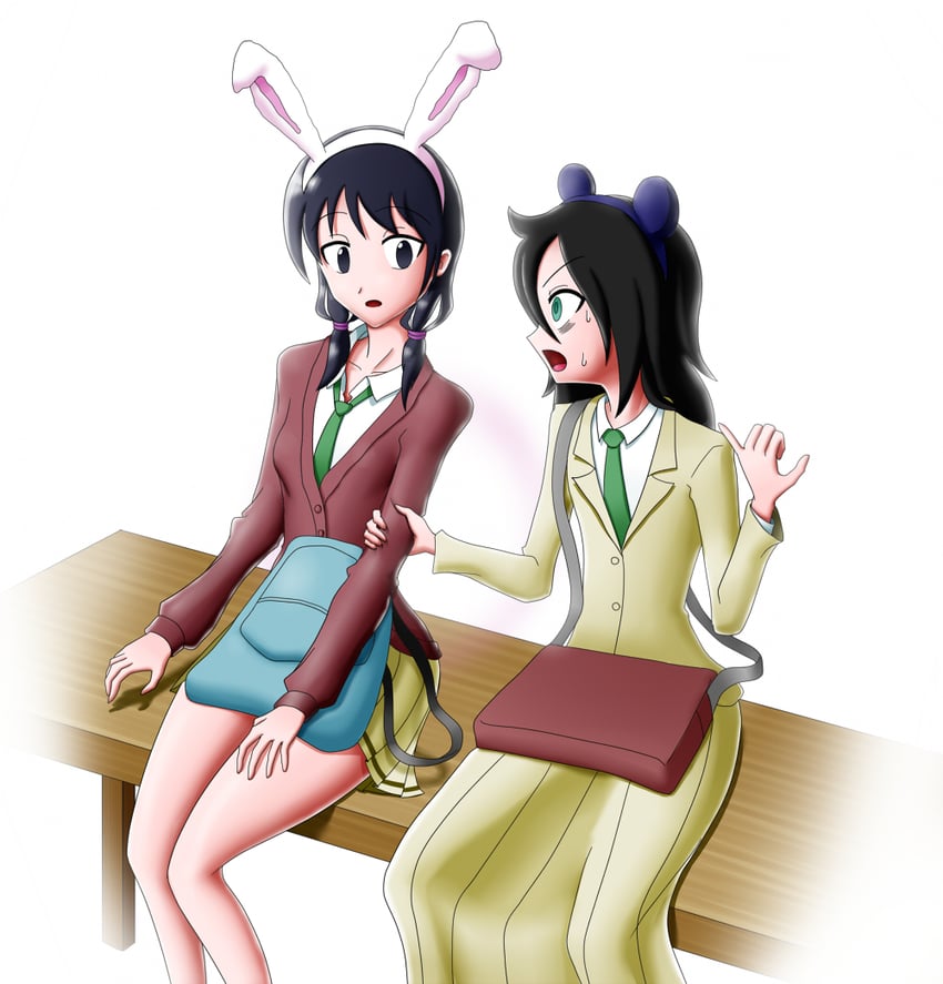 kuroki tomoko and tamura yuri (watashi ga motenai no wa dou kangaetemo omaera ga warui!) drawn by pin_no_ji