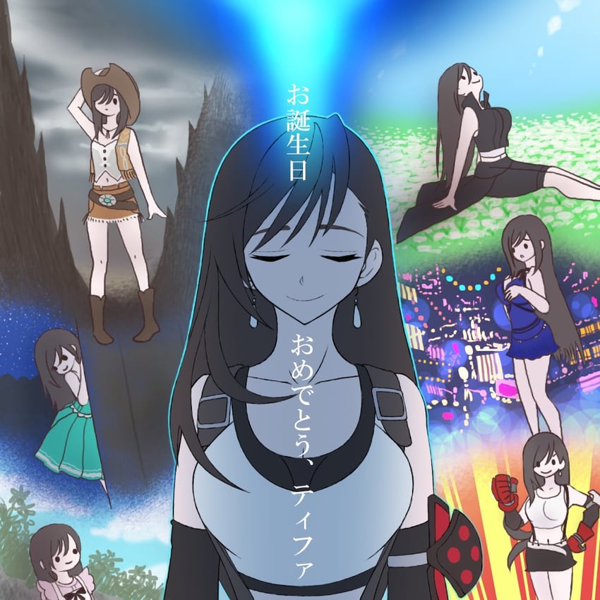 tifa lockhart (final fantasy and 3 more) drawn by shiko_jumpa