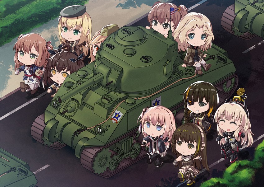 kay, springfield, m16a1, m4a1, m4 sopmod ii, and 6 more (girls' frontline and 1 more) drawn by persocon93