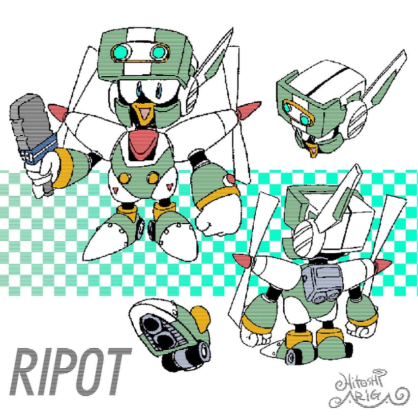 ripot (mega man and 2 more) drawn by ariga_hitoshi