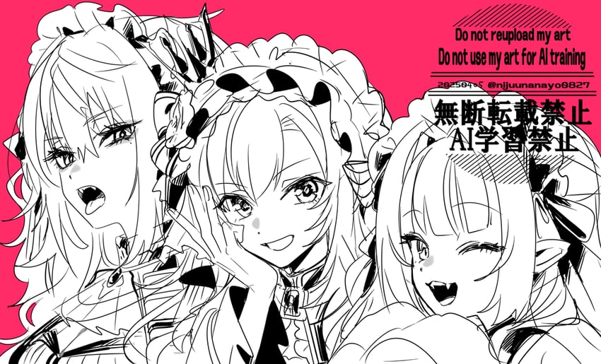 makaino ririmu, kuzuha, uzuki kou, and sanya (nijisanji) drawn by ninahachi