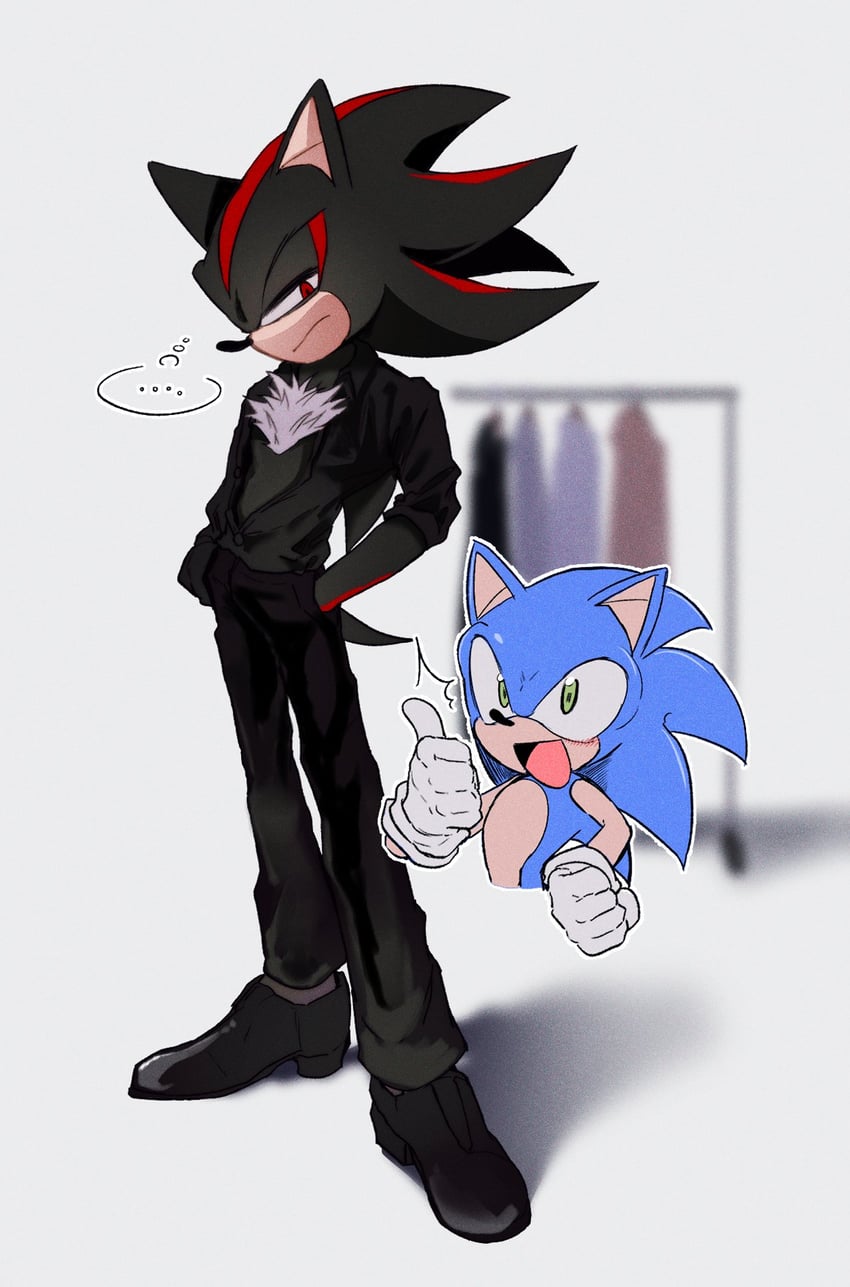 sonic the hedgehog and shadow the hedgehog (sonic) drawn by i_s_l277786