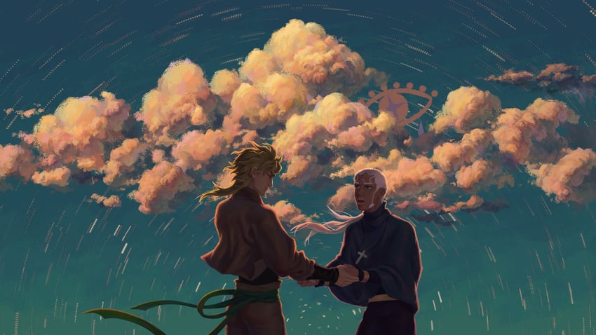 dio brando and enrico pucci (jojo no kimyou na bouken and 1 more) drawn by gilding-the-time