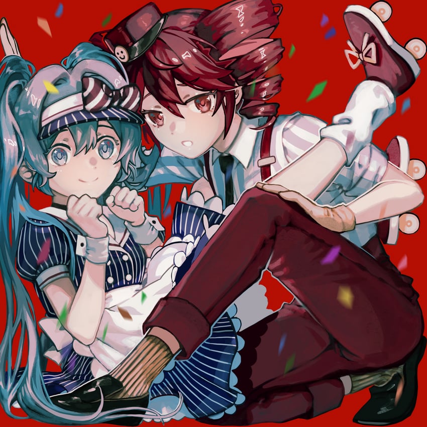 hatsune miku and kasane teto (vocaloid and 2 more) drawn by linden_bd