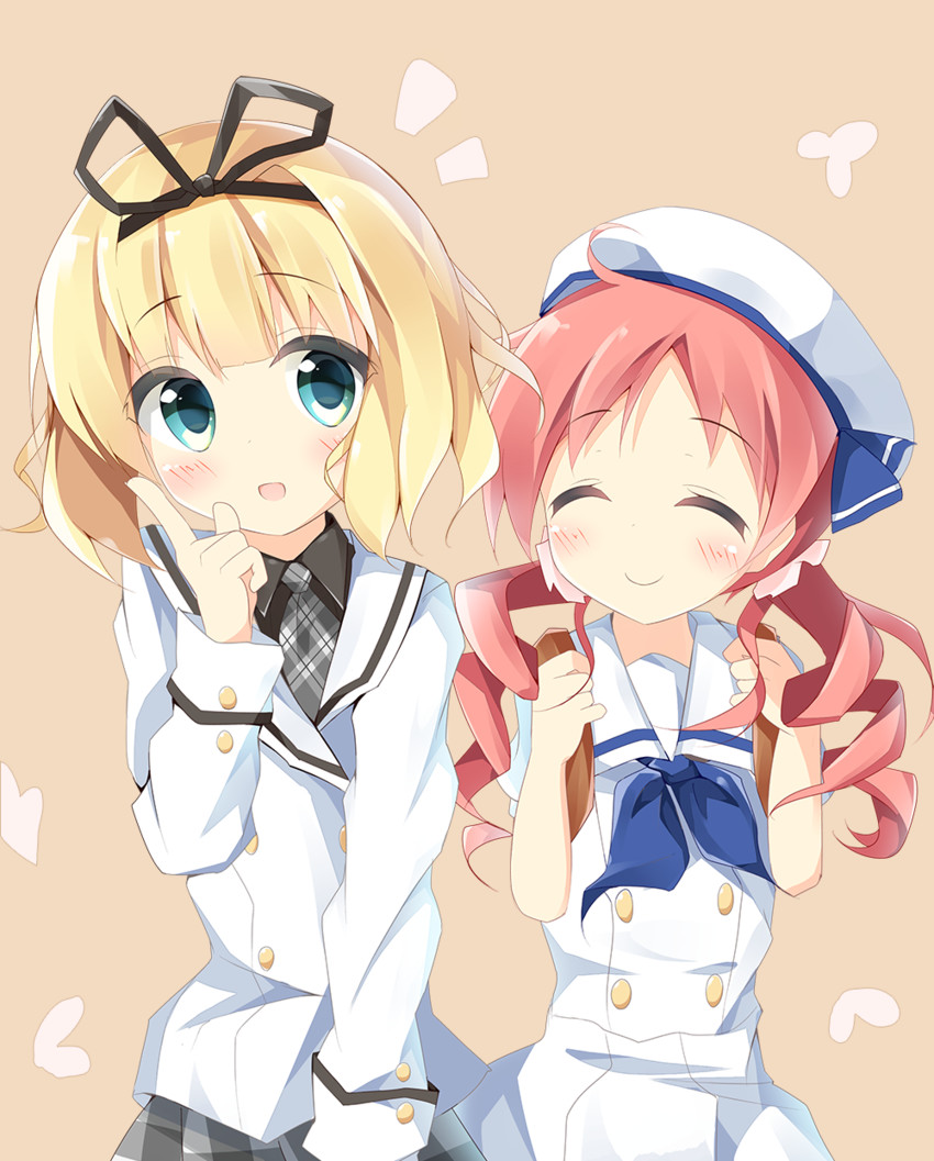kirima syaro and natsu megumi (gochuumon wa usagi desu ka?) drawn by kushida_you