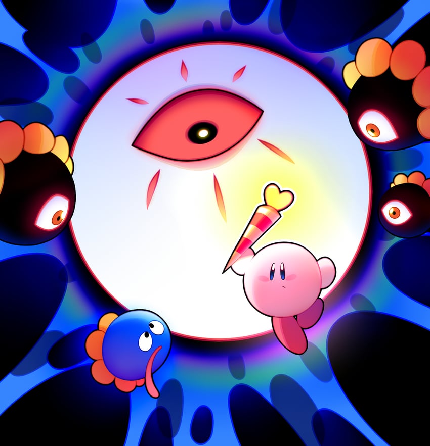 kirby, gooey, dark matter, and zero (kirby and 1 more) drawn by kozakana
