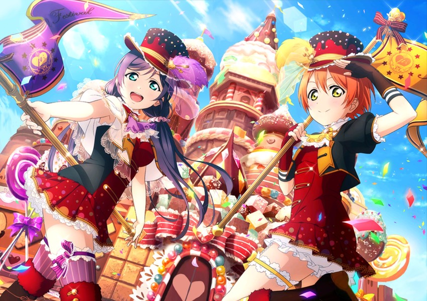 tojo nozomi and hoshizora rin (love live! and 2 more)