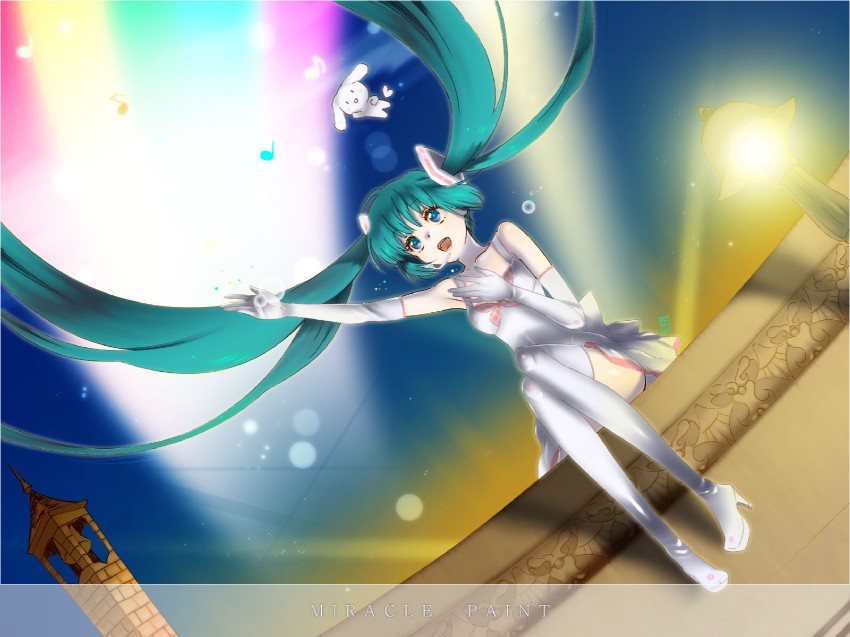 hatsune miku and cinnamoroll (vocaloid and 3 more) drawn by yukimitsuki