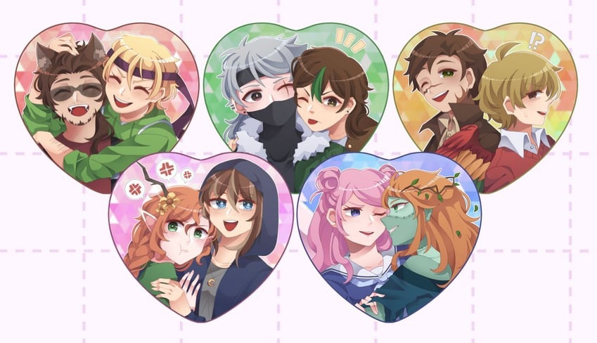 grian, goodtimeswithscar, geminitay, pearlescentmoon, smallishbeans, and 5 more (minecraft youtube and 2 more) drawn by yuu_(yyuuraii)