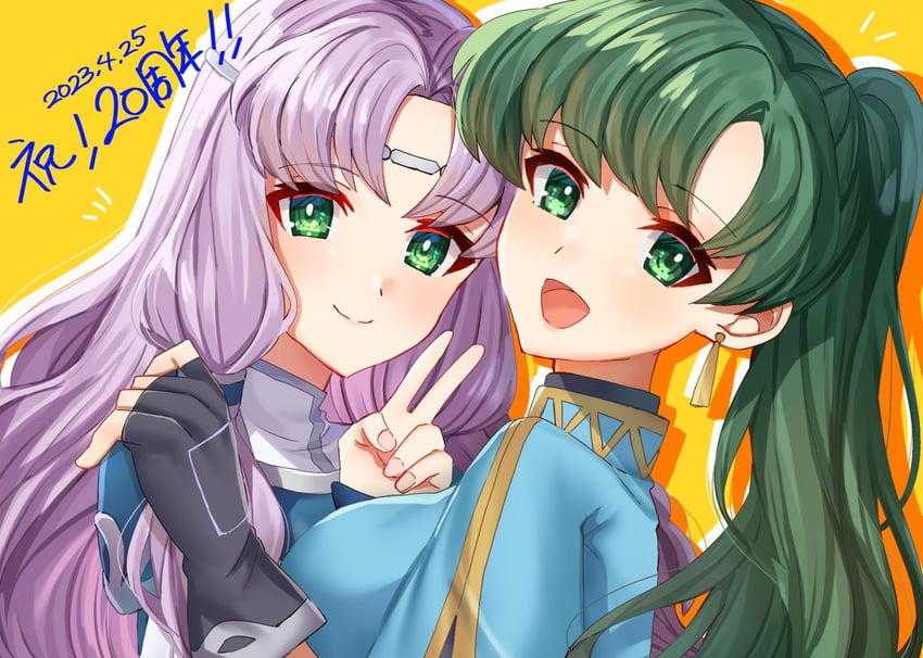 lyn and florina (fire emblem and 1 more) drawn by edamameoka