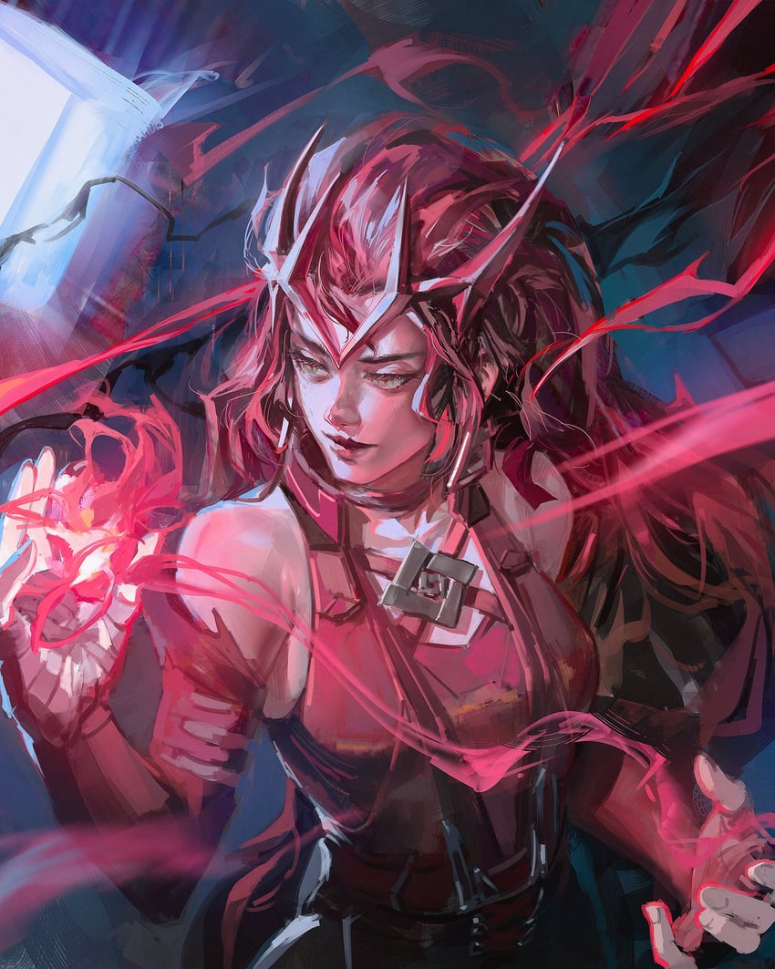 wanda maximoff and scarlet witch (marvel and 2 more) drawn by pluvium_grandis