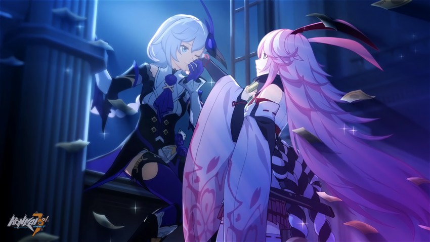 yae sakura and kallen kaslana (honkai and 1 more)