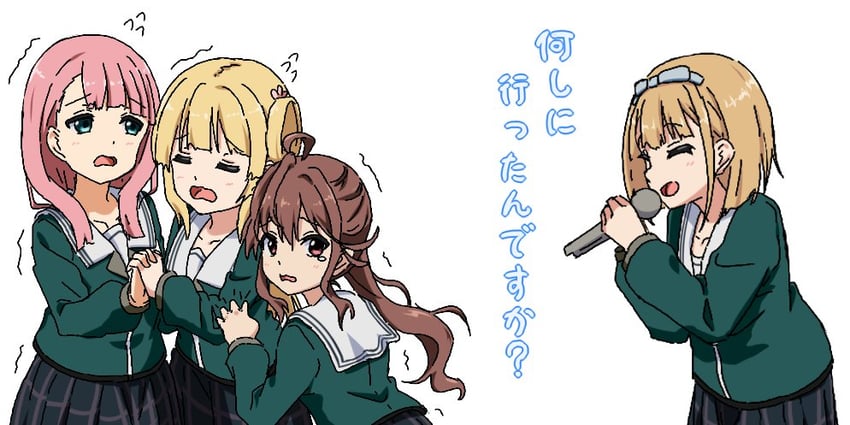 saito nicole, fujima sakura, kamiki mikami, and toda jun (22/7) drawn by igashiko