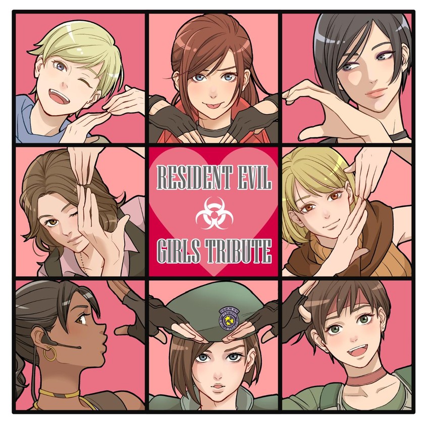 jill valentine, ada wong, ashley graham, claire redfield, sherry birkin, and 3 more (resident evil and 6 more) drawn by hitsuji_merry