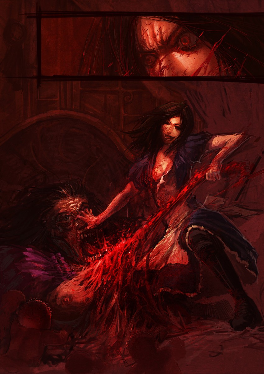 alice liddell and queen of hearts (american mcgee's alice and 1 more) drawn by zwxrl