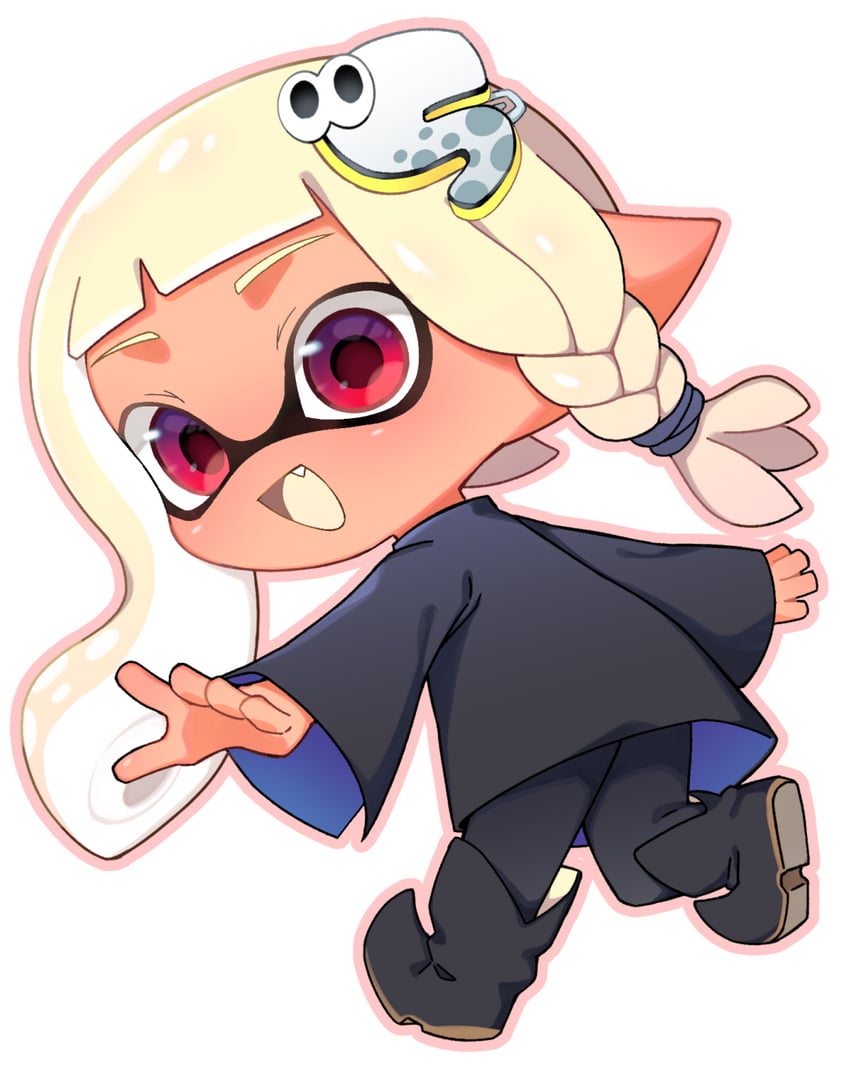 inkling player character and inkling girl (splatoon) drawn by minamidena
