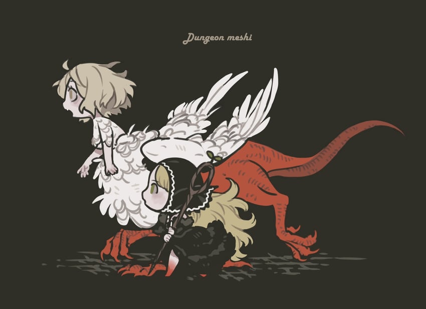 marcille donato and falin touden (dungeon meshi) drawn by platinum_(o0baijin0o)