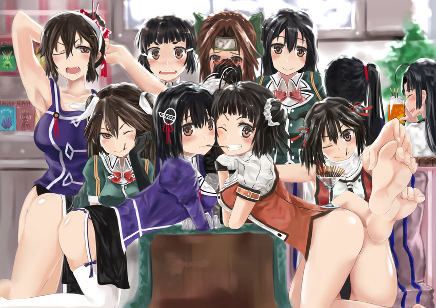 sendai, naka, ashigara, jintsuu, sendai kai ni, and 13 more (kantai collection) drawn by nodokana_yuki