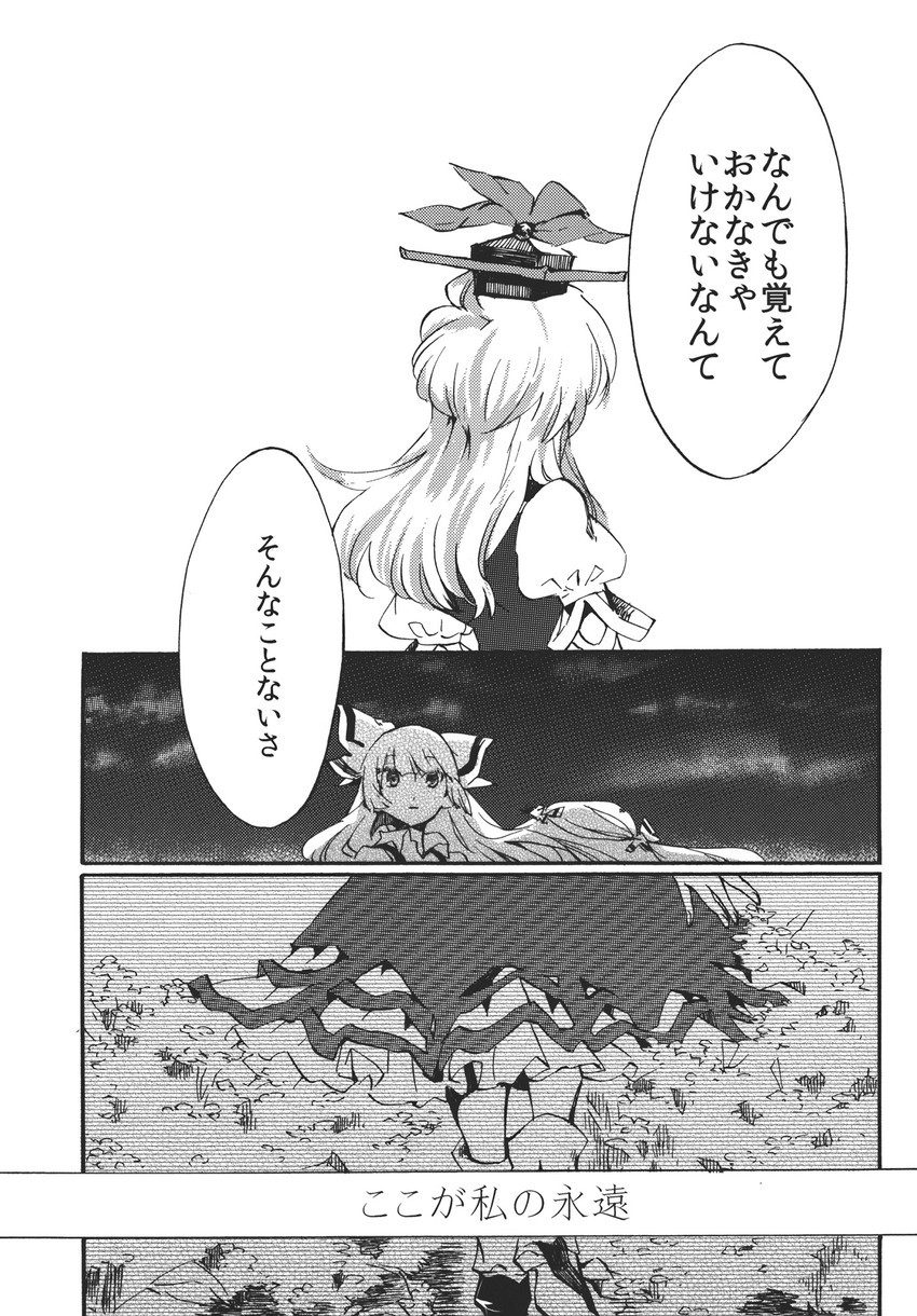 fujiwara no mokou and kamishirasawa keine (touhou) drawn by shinoasa