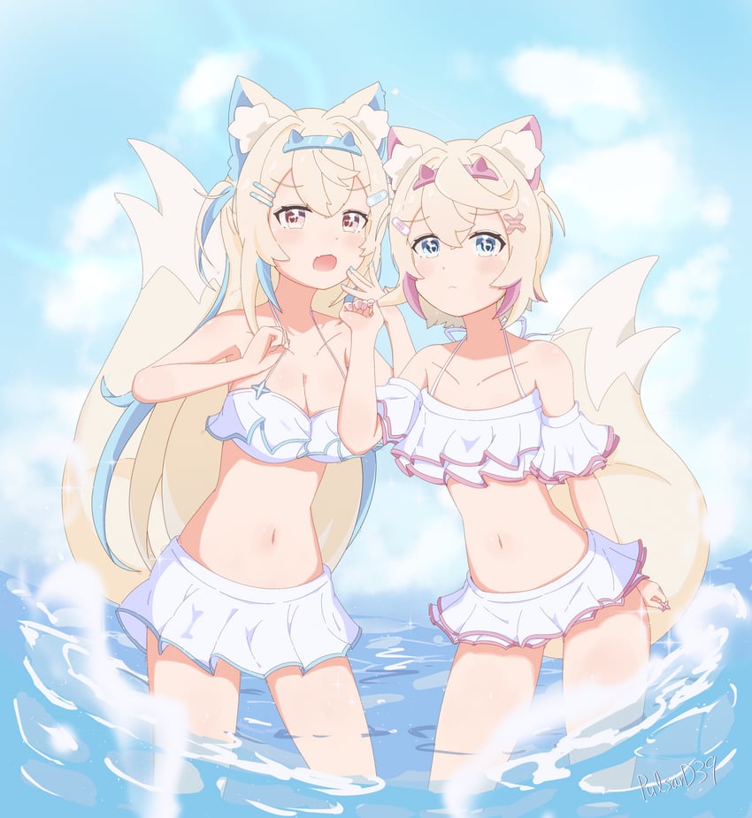 fuwawa abyssgard and mococo abyssgard (hololive and 1 more) drawn by pulsar_d39