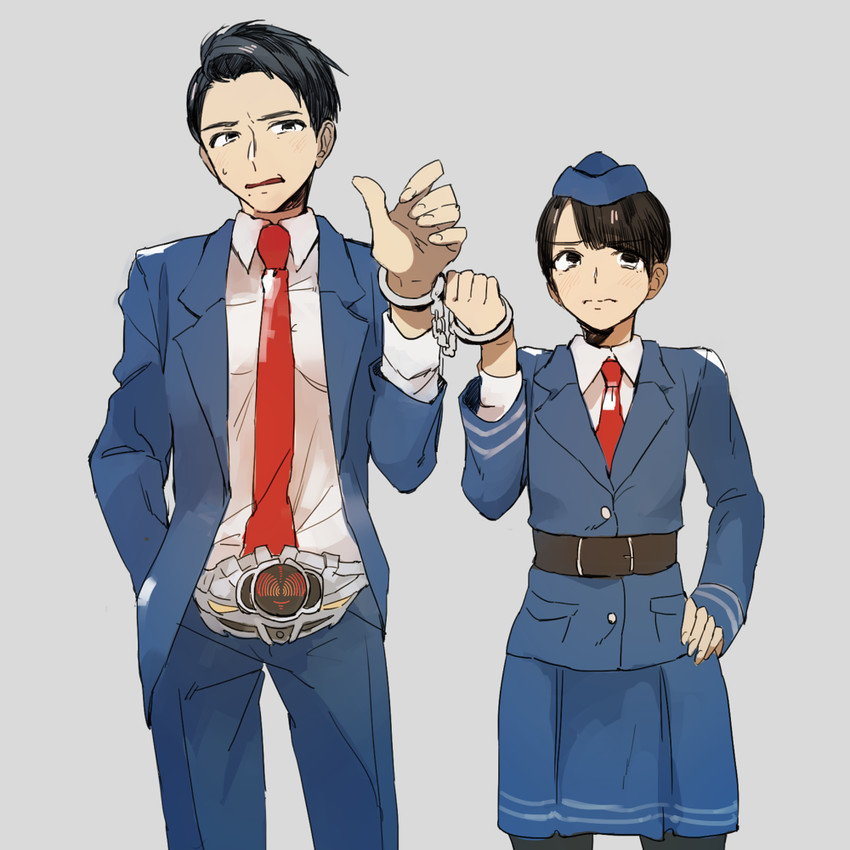 shijima kiriko and tomari shinnosuke (kamen rider and 1 more) drawn by so_02_ra