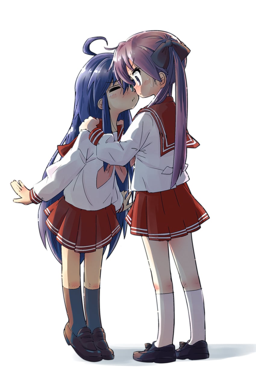 hiiragi kagami and izumi konata (lucky star) drawn by nirata_masoba