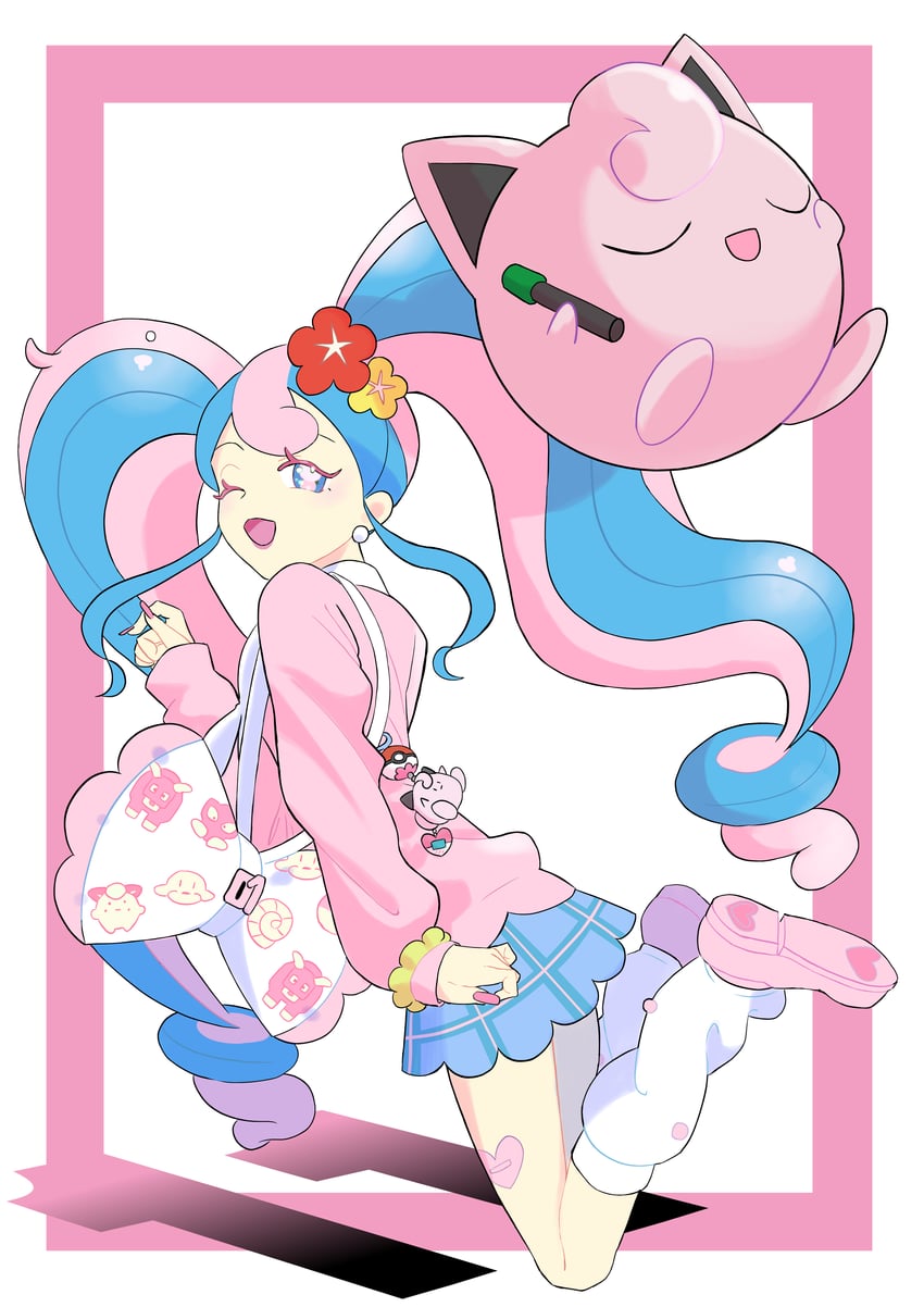 hatsune miku, jigglypuff, and fairy miku (pokemon and 2 more) drawn by rureeeeeeee8
