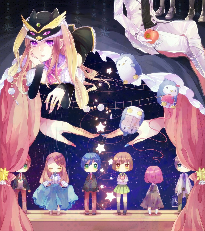 takakura himari, princess of the crystal, takakura shouma, takakura kanba, oginome ringo, and 8 more (mawaru penguindrum) drawn by tsukudato
