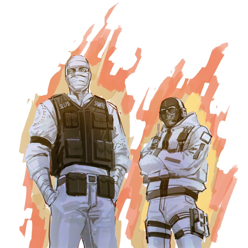 ghost and joshua graham (call of duty and 3 more) drawn by seokka