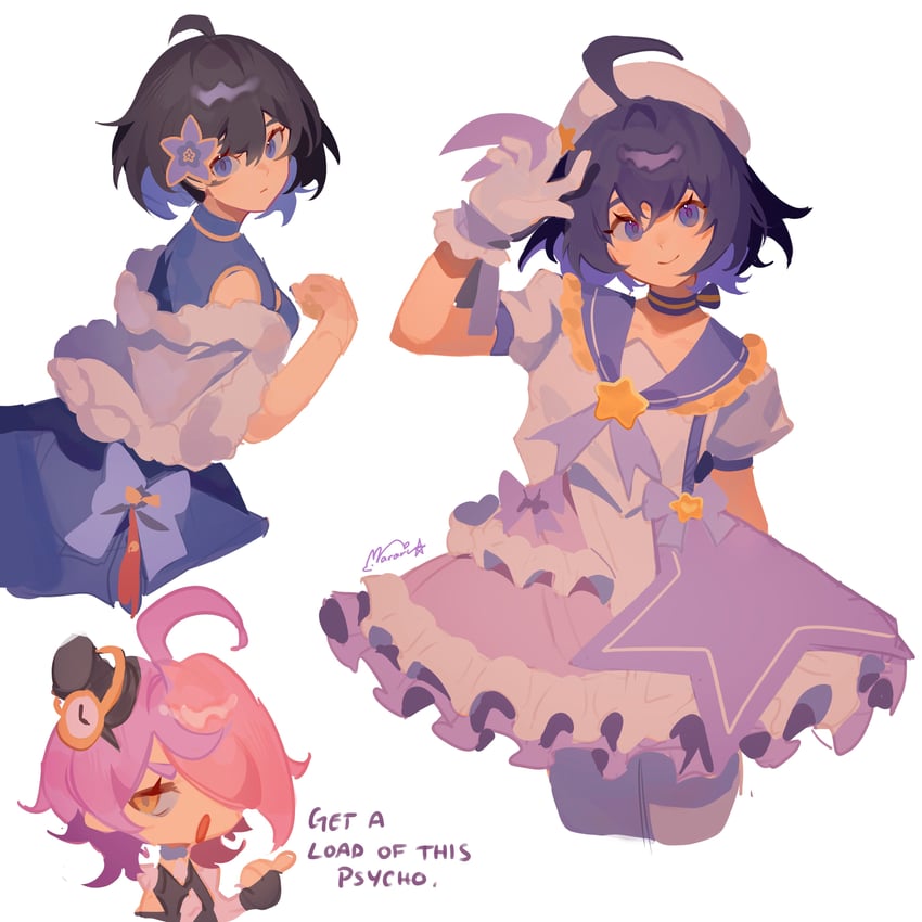 seele vollerei and sin mal (honkai and 1 more) drawn by mararu