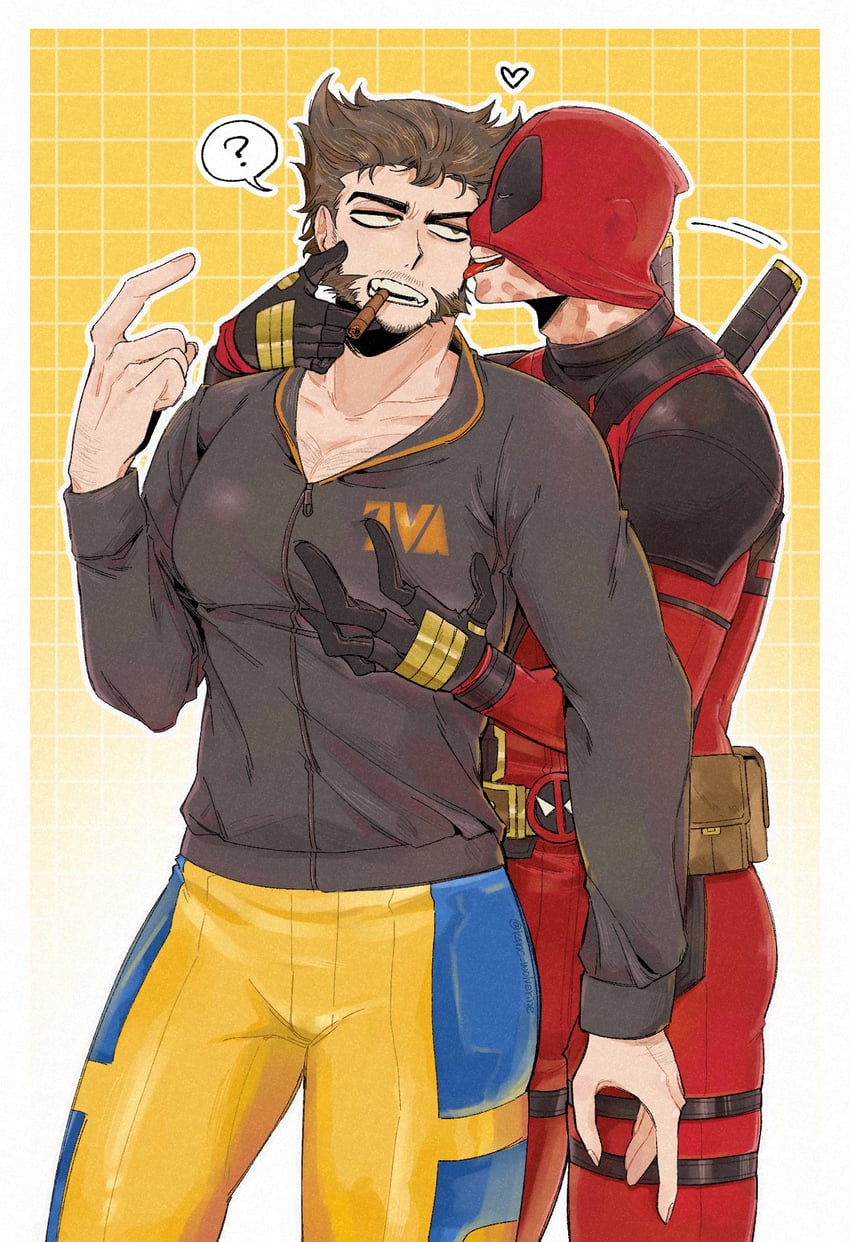 wolverine and deadpool (marvel and 4 more) drawn by k4nc_wolverine