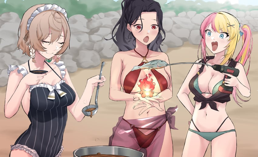 scarle yonaguni, kotoka torahime, klara charmwood, and scarling (nijisanji and 1 more) drawn by momojii_e