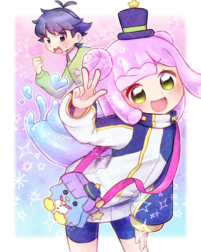 puniru and kawaii kotarou (puniru wa kawaii slime) drawn by shira_mizu