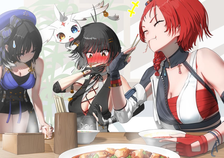 rover, female rover, yangyang, abby, and chixia (wuthering waves) drawn by lu_lune