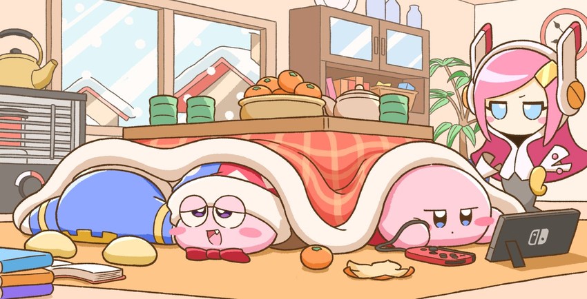 kirby, magolor, marx, and susie (kirby) drawn by bonziri_1658