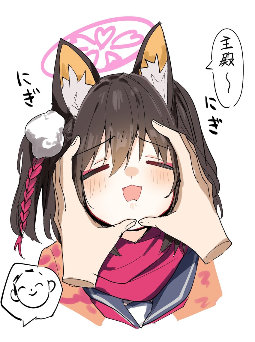 sensei, doodle sensei, and izuna (blue archive) drawn by mutsu_6256