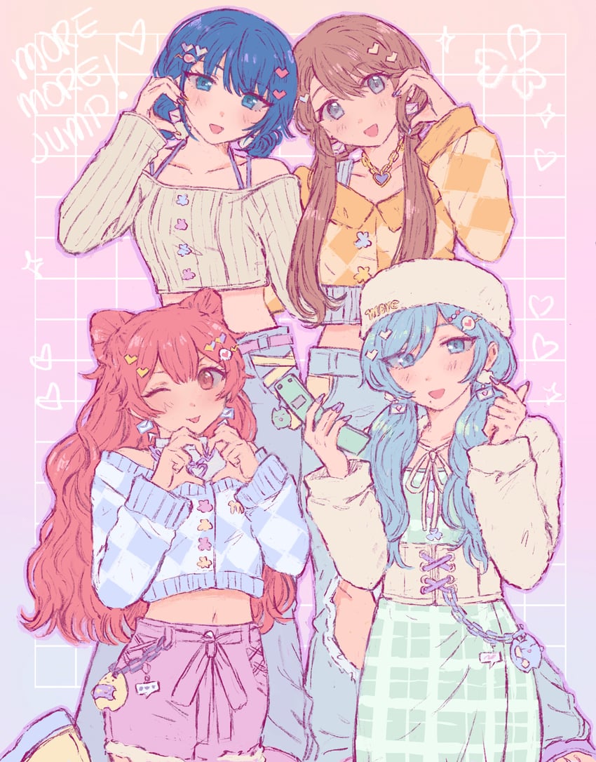 hanasato minori, kiritani haruka, momoi airi, and hinomori shizuku (project sekai) drawn by sana5353