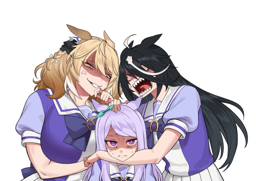 mejiro mcqueen, sunday silence, and soccer boy (original and 1 more) drawn by fukuro_(maruaru00)