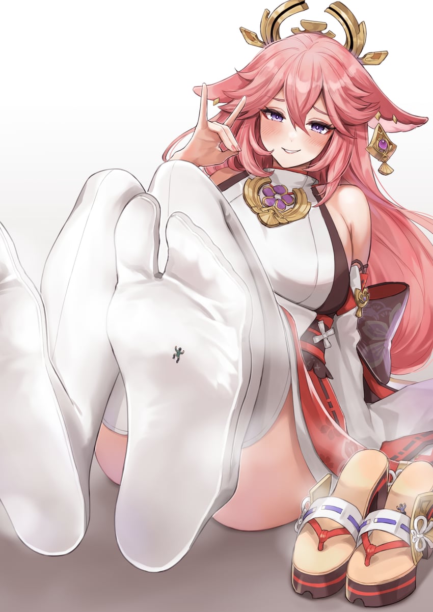 yae miko (genshin impact) drawn by sahara1127