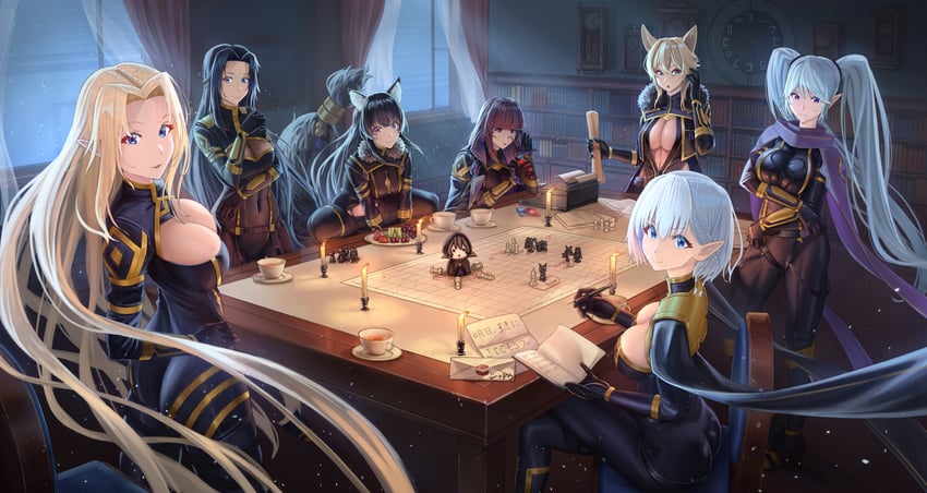 alpha, delta, beta, zeta, epsilon, and 4 more (kage no jitsuryokusha ni naritakute!) drawn by maousoshi
