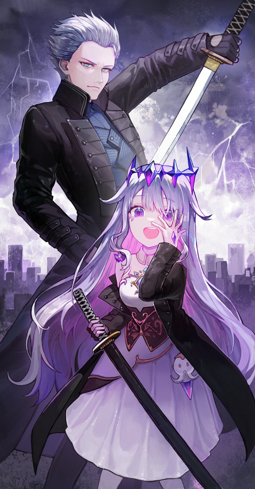 koseki bijou and vergil (hololive and 3 more) drawn by happyongdal