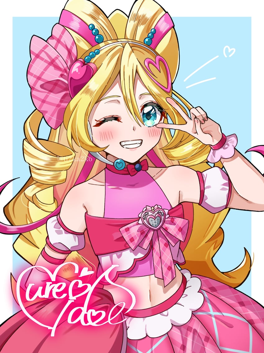 sakura uta and cure idol (precure and 1 more) drawn by chimimago