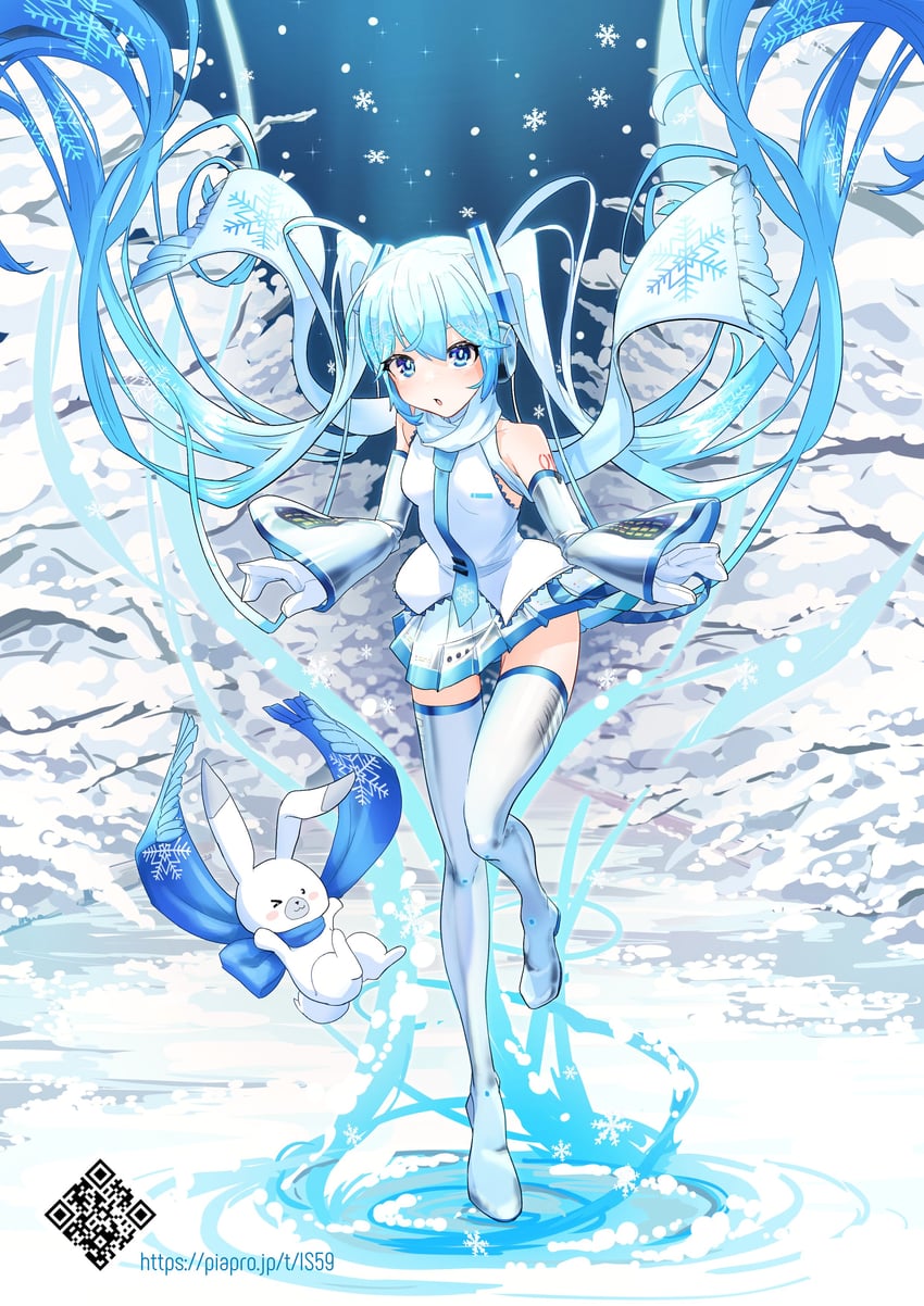 hatsune miku, yuki miku, and rabbit yukine (vocaloid) drawn by kinosuke_(pattaba)